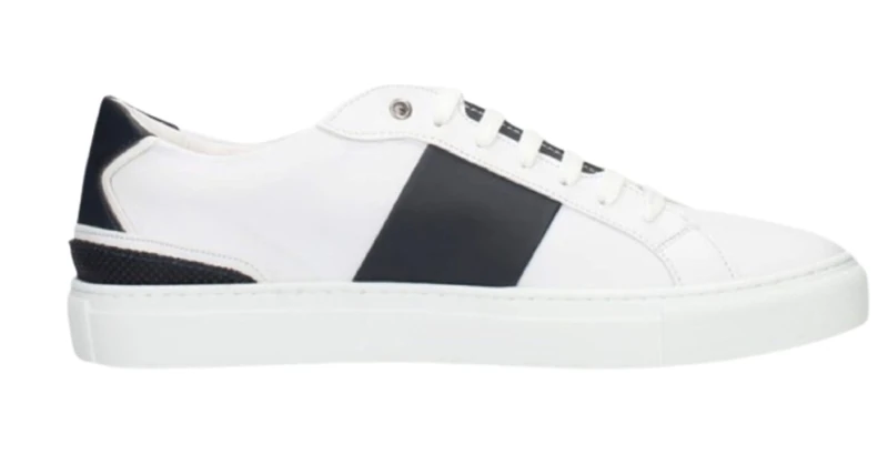 GUESS Men's Todi Low Trainers, White Navy, 6 UK - Image 1