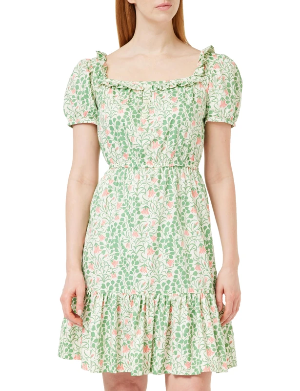 People Tree Women's V&A Harebell Short Dress in Multi on Pristine (Multi Coloured), 100% Organic Certified Cotton, Size 8 - Image 1