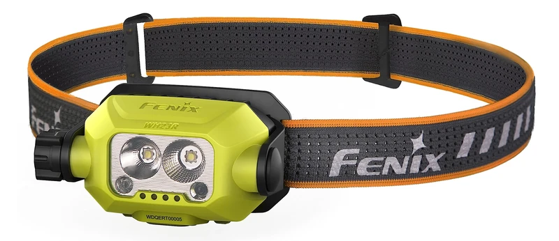 fenix WH23R, Rechargeable Lightweight Work/Industrial Headlamp | 600 Lumens | 100m | 150 Hrs Max | Gesture Sensing On/Off | Rotary Switch | 2000 mAh Battery | IP66