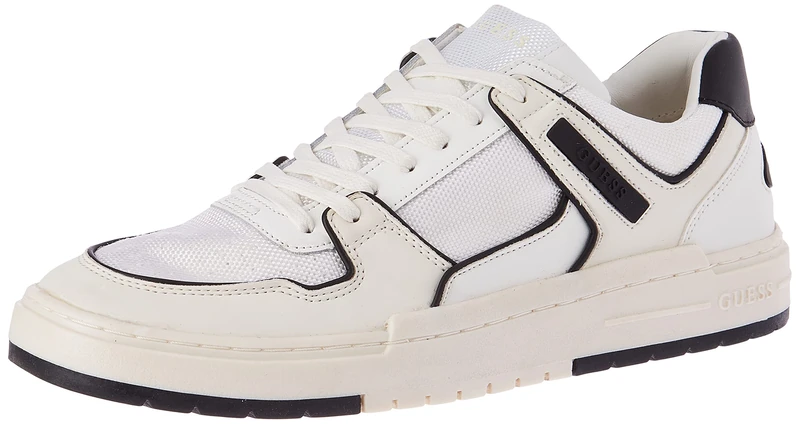 Guess Men's Cento Sneaker, White, 10 UK