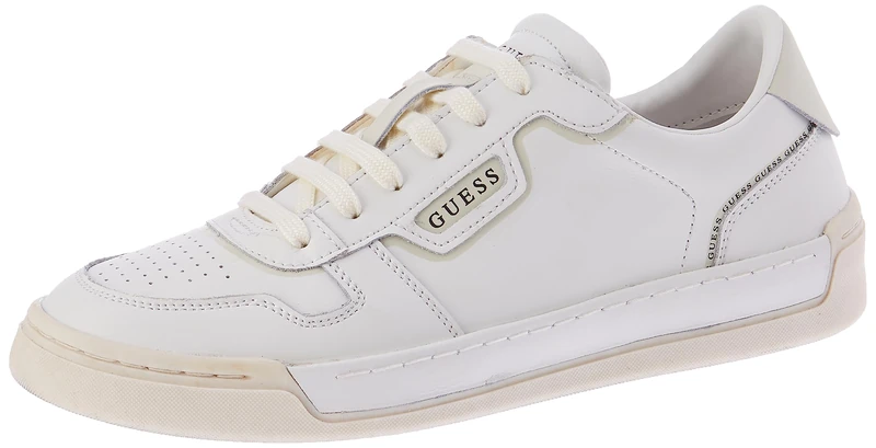 Guess Men's STRAVE Vintage Sneaker, White, 8 UK
