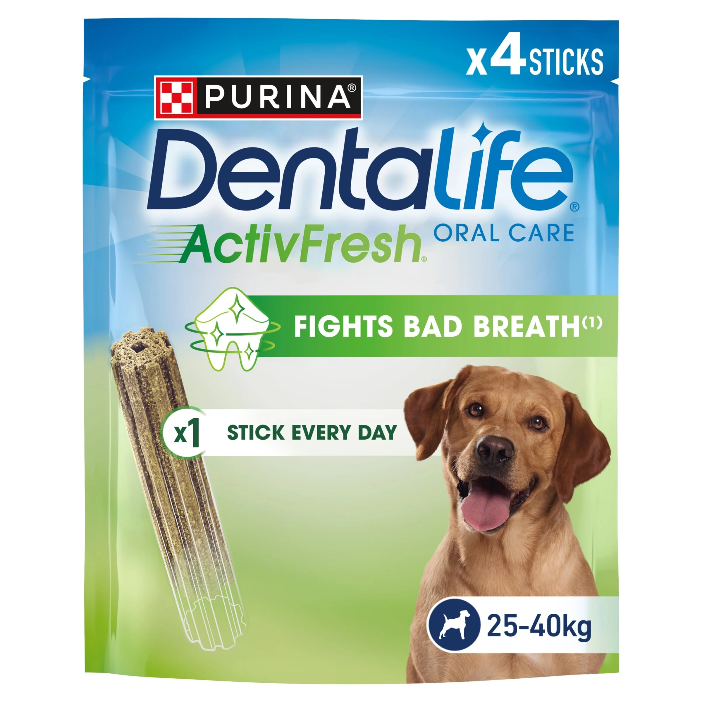 DENTALIFE ActivFresh Large Dental Chicken Dog Chews 4 Sticks, Pack of 6
