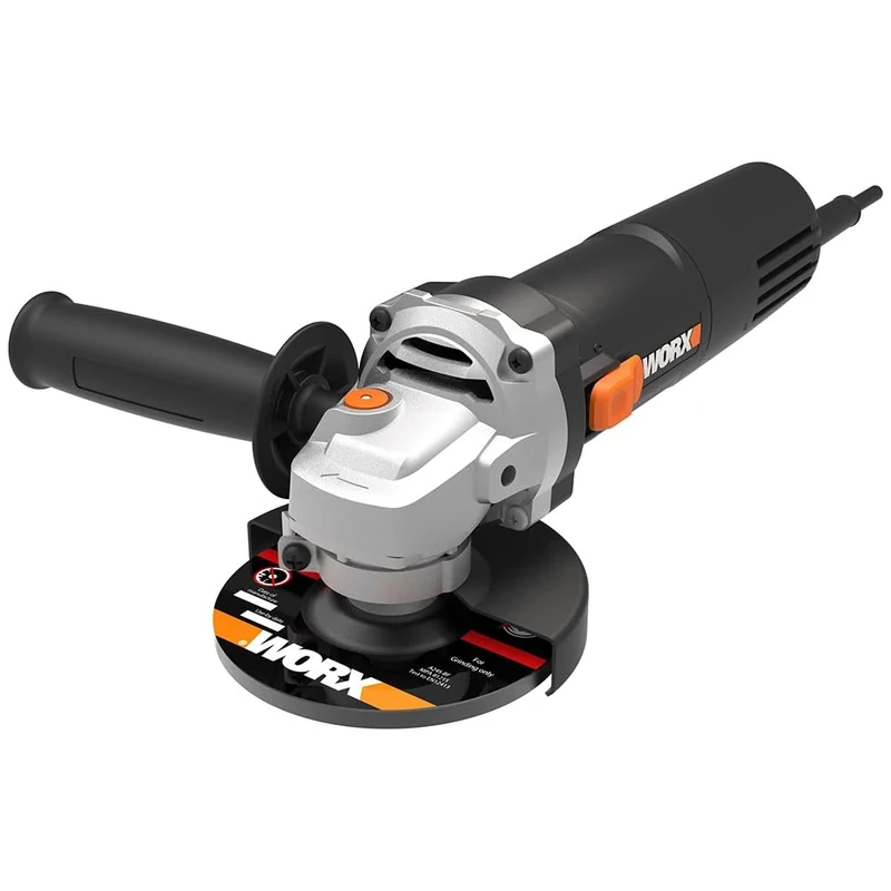 WORX 750W WX717 Angle Grinder, 115mm Disc, 11000RPM, Comes with Auxiliary Handle and Metal Grinding Disc