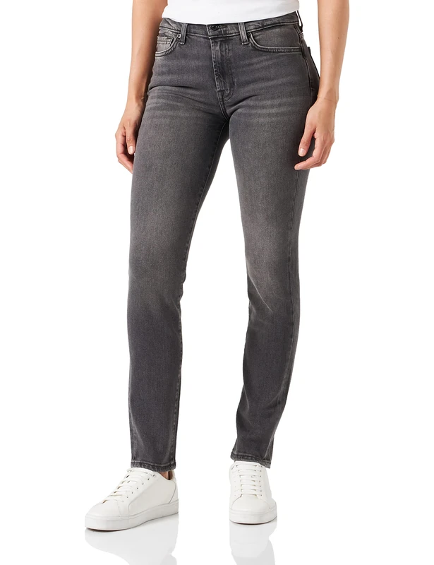 7 For All Mankind Women's Jswxc320 Jeans, Black, W27 - Image 1