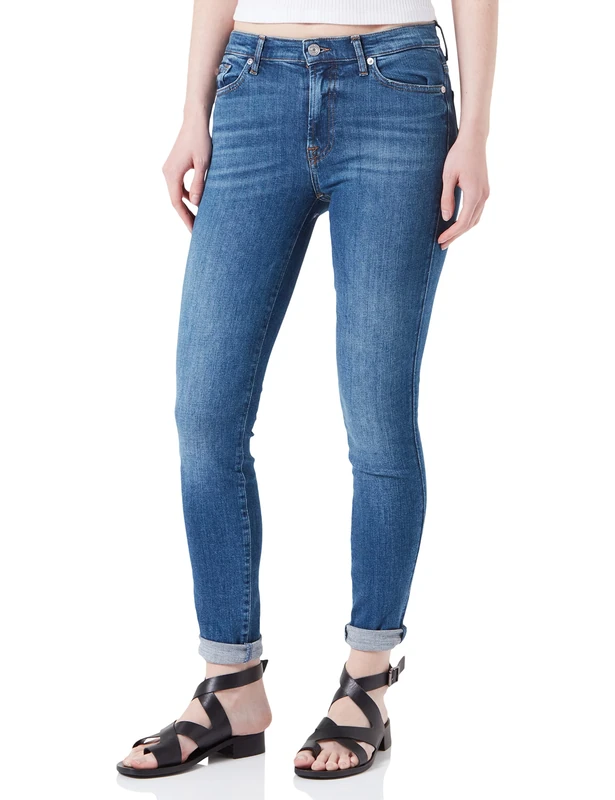 7 For All Mankind Women's JSWZC120 Jeans, Mid Blue,