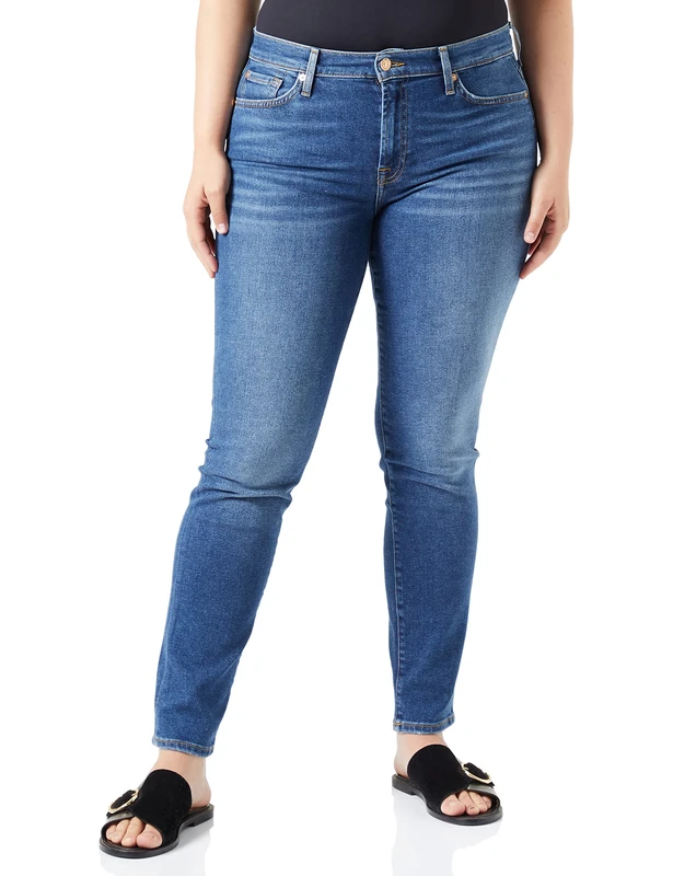 7 For All Mankind Women's JSWX1200 Jeans, Dark Blue,