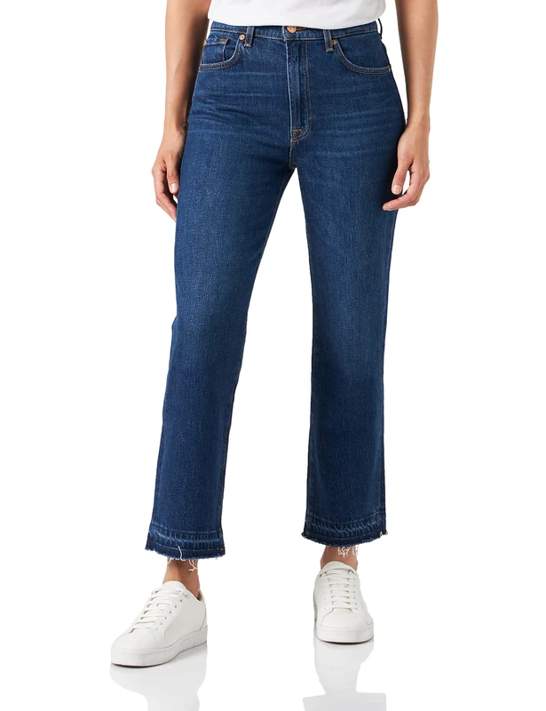 7 For All Mankind Women's Jeans, Mid Blue, 4