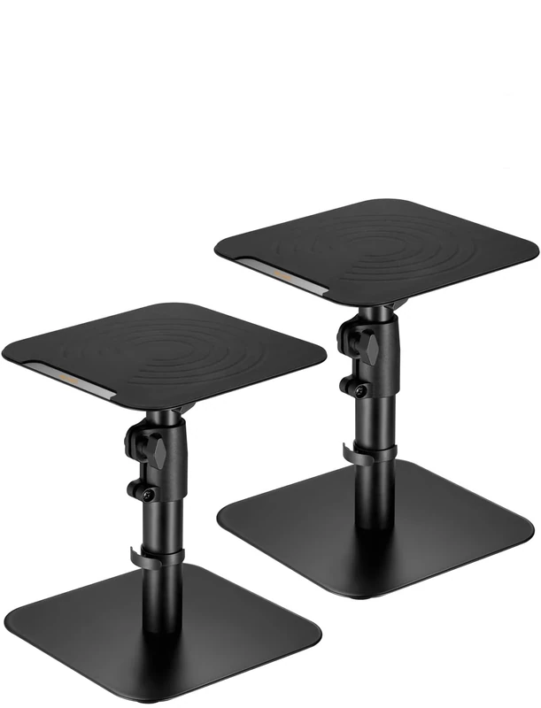 mywall HS31L Universal Speaker Desk Mount, Tiltable +/-15° with a Load up to 15 kg, Black, 2 Stands for Speaker Boxes