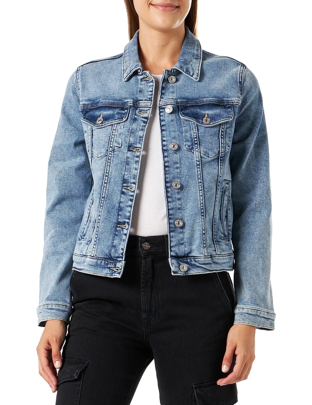 7 For All Mankind Women's Jscm1200 Jacket, Light Blue, XS