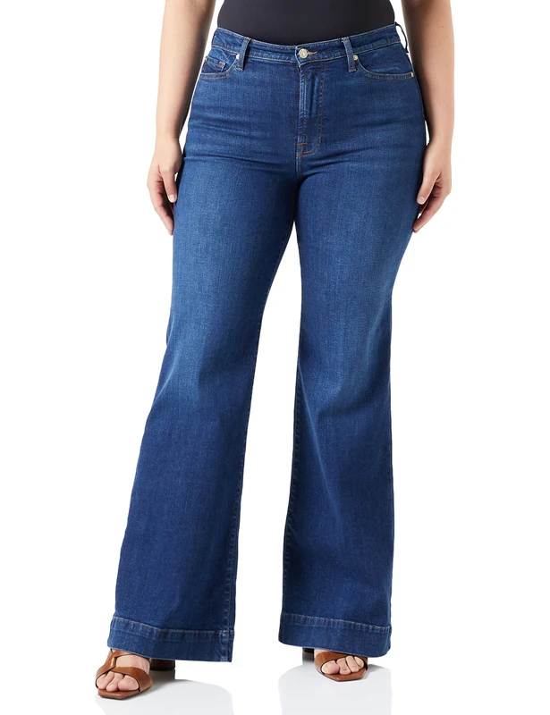 7 For All Mankind Women's JSWDC120 Jeans, Dark Blue, 38S