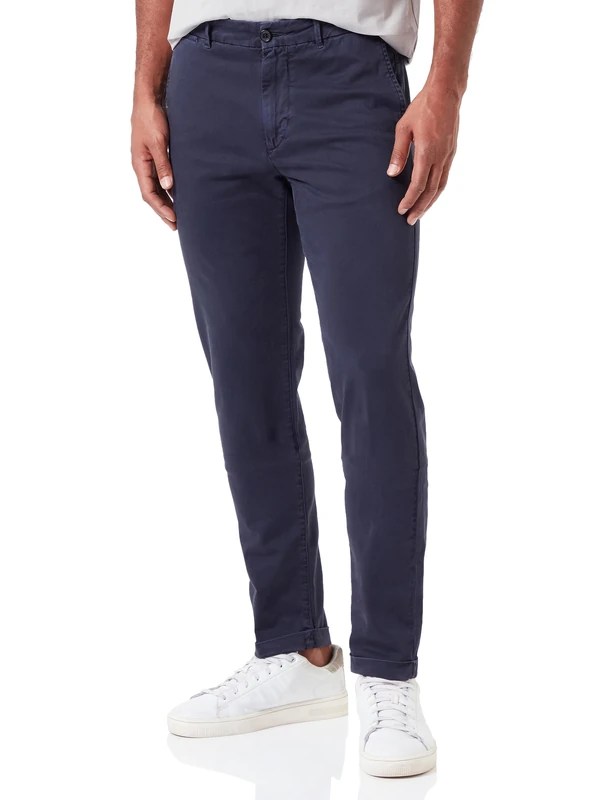 Replay Men's Chino Brad Straight Fit with Stretch, Blue (Navy 088), 28W / 30L