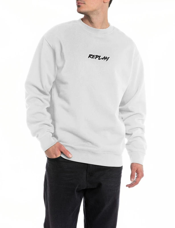 REPLAY men's sweatshirt with logo without hood