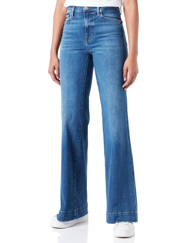 7 For All Mankind Women's JSWDC120 Jeans, Mid Blue, 4