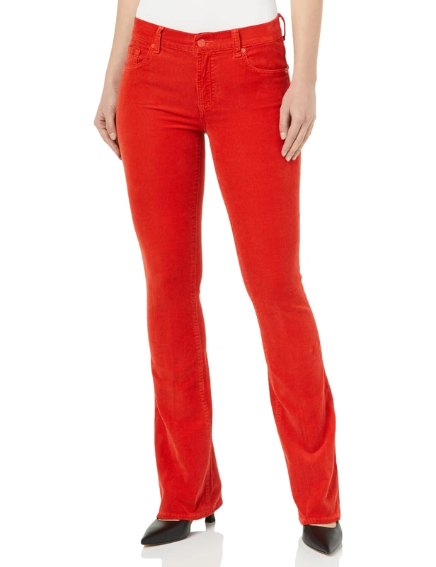 7 For All Mankind Women's JSWBV640 Shorts, Red, 2