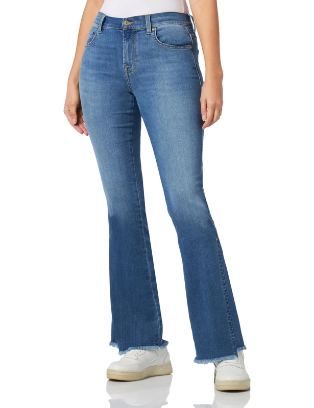 7 For All Mankind Women's JSBTC460 Jeans, Light Blue,