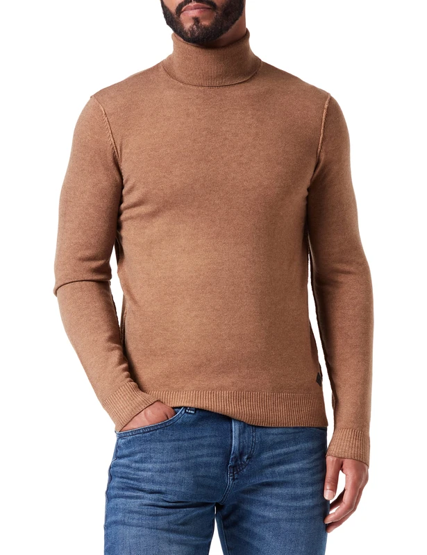 REPLAY Men's Wool Mix Sweater, Safari 989 (Brown), M