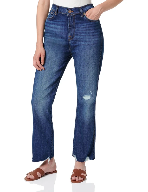 7 For All Mankind Women's JSHS44A0 Jeans, Dark Blue, 3