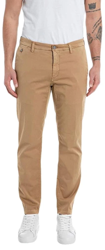 REPLAY Men's M9722J Benni X-Lite Plus Pants, Havana 325, 36W / 32L