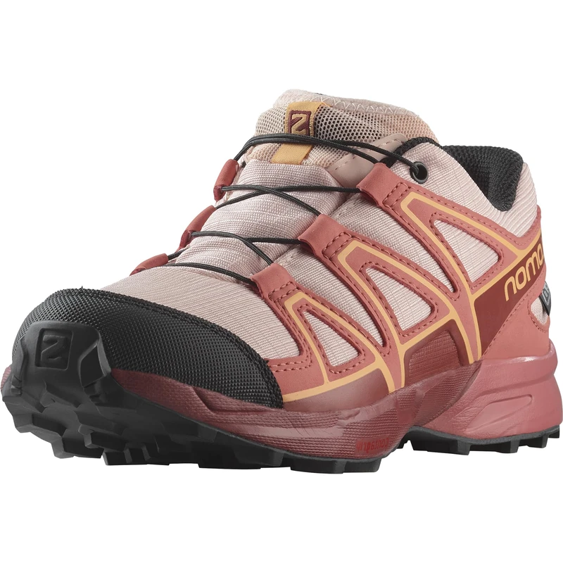 Salomon Speedcross Climasalomon™ Waterproof Unisex Kids Trail Running Shoe, English Rose Cow Hide Cantaloupe, 2 UK