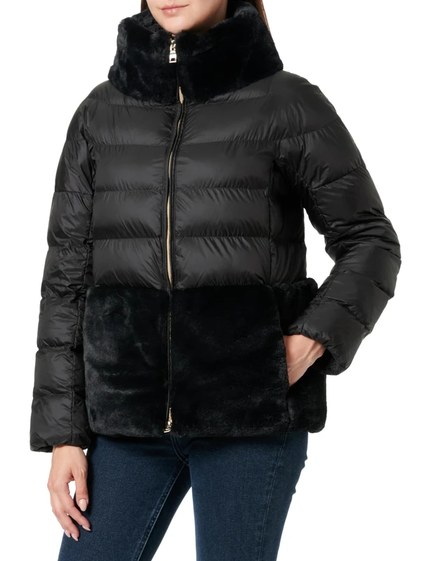Geox Women's W DESYA Jacket, BLACK/BLACK,