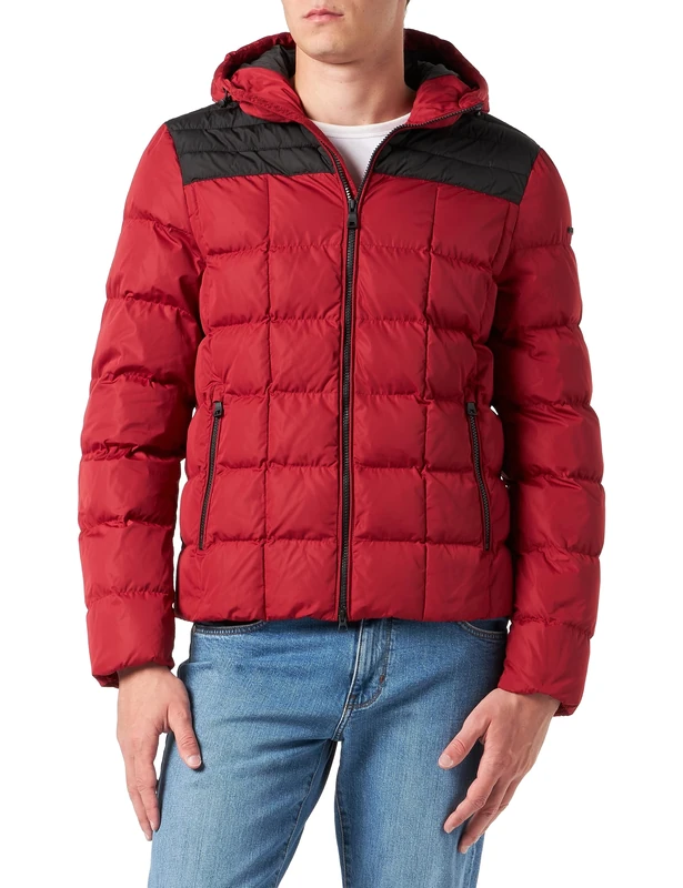 Geox Men's M Magnete Jacket, RED Dahlia/Black, 38