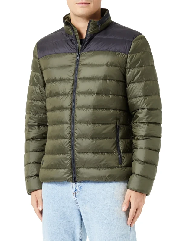 Geox Men's M REGIO Jacket, Olive Night/Black, 54