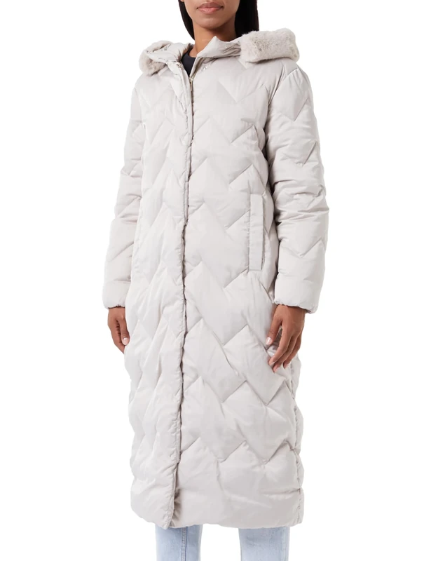 Geox Women's W CHLOO Jacket, Silver Gray, 48