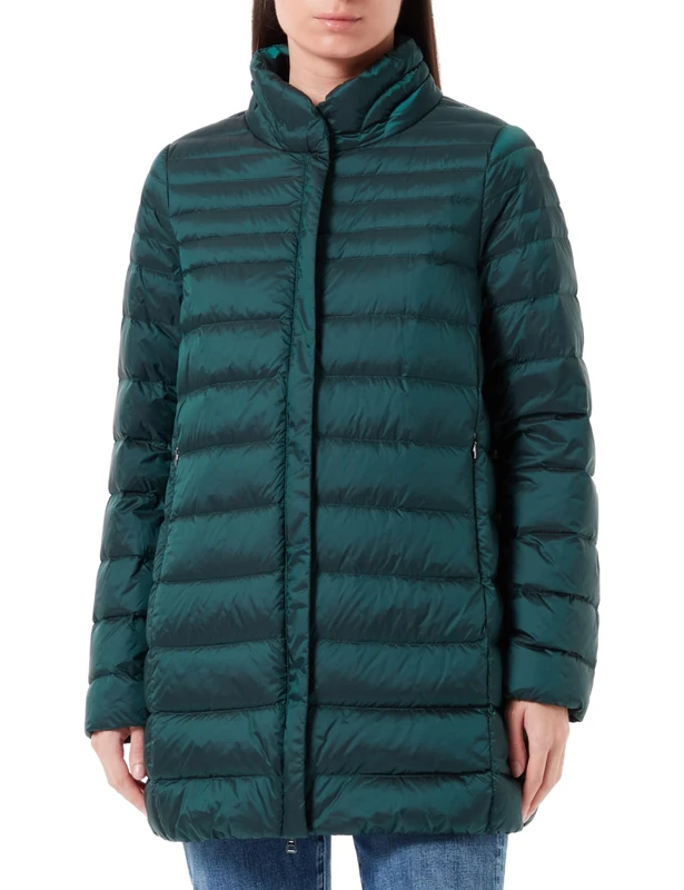 Geox Women's D JAYSEN Jacket, DK PINEGROOVE GREEN,