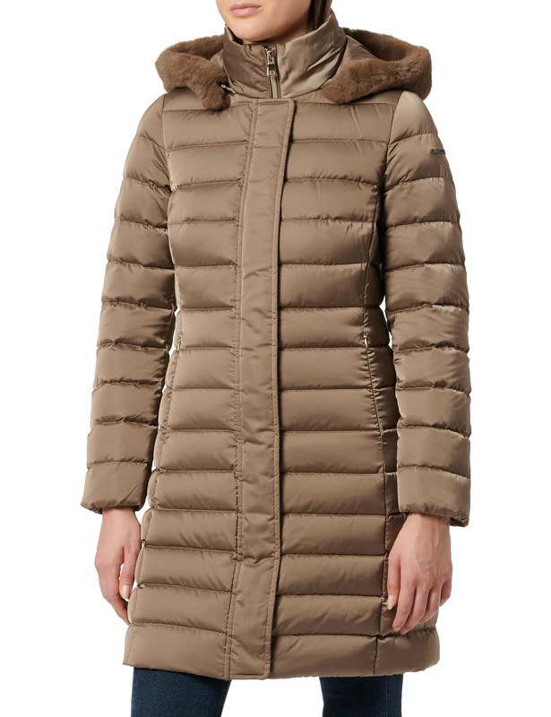 Geox Women's W BETTANIE Jacket, WALNUT,