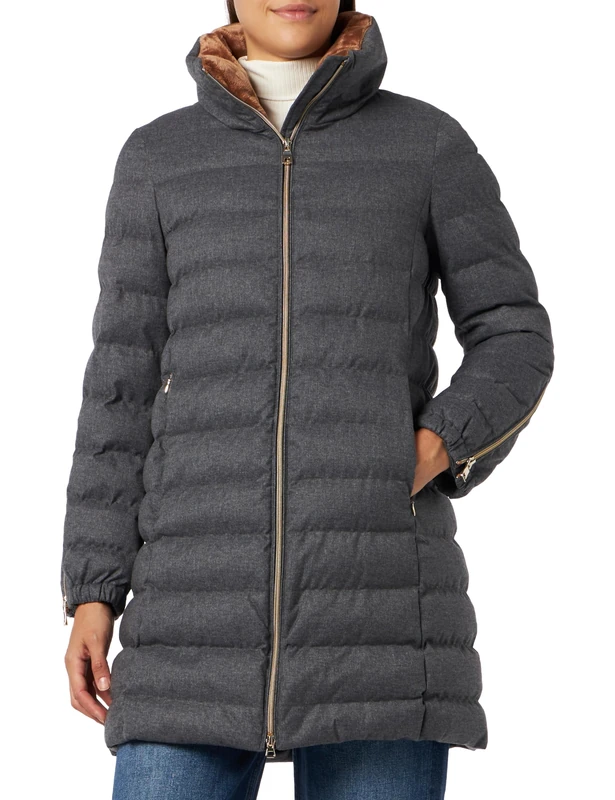 Geox Women's W ILDE Jacket, LIGHT MELANGE GREY,