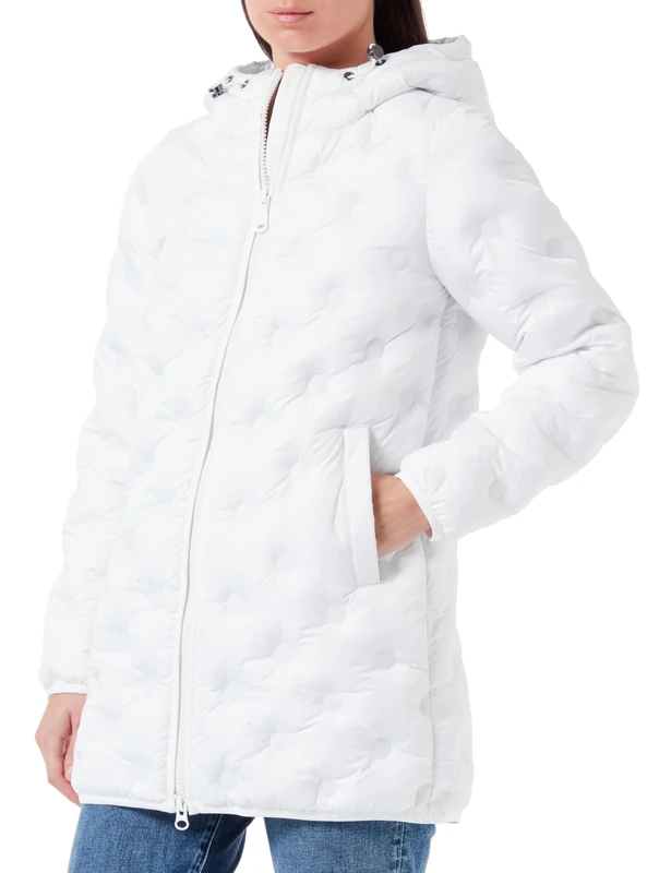 Geox Women's W VILDE Jacket, Blanc DE Blanc, 5XL