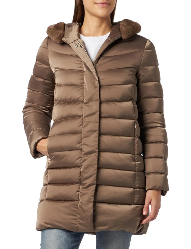 Geox Women's W CHLOO Jacket, Walnut, 42