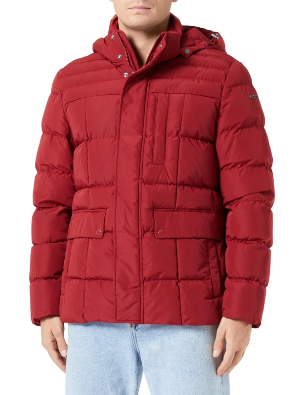 Geox Men's M HILSTONE Jacket, RED Dahlia, 38