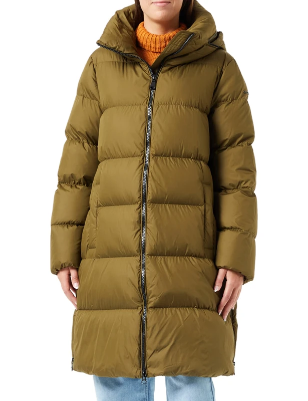 Geox Women's W CAMEI Jacket, Dark Olive, 48