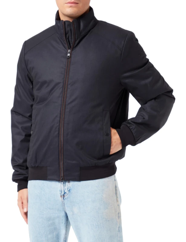 Geox Men's M Vincit Jacket, Asphalt/Black, 48