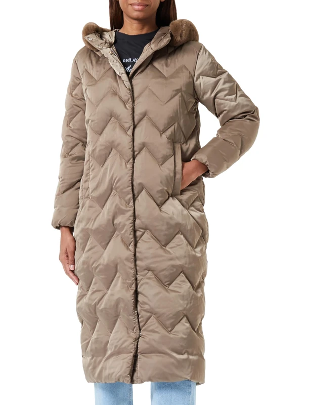 Geox Women's W CHLOO Jacket, WALNUT,