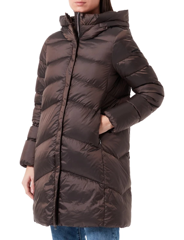 Geox Women's W ADRYA Jacket, Dark Pinecone Brown, 18