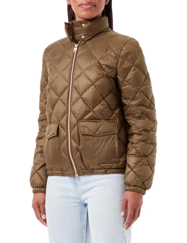 Geox Women's W MYLUSE Jacket, Dark Olive, 22