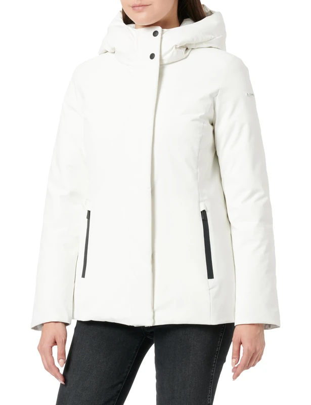 Geox Women's W SPHERICA Jacket, BLANC DE BLANC,