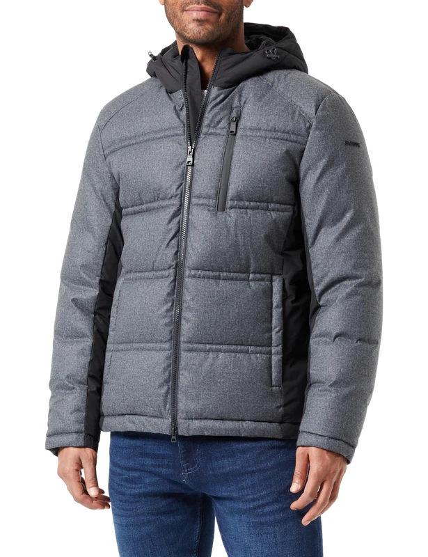 Geox Men's M RADENTE Jacket, GRAY PINSTRIPE/BLACK,