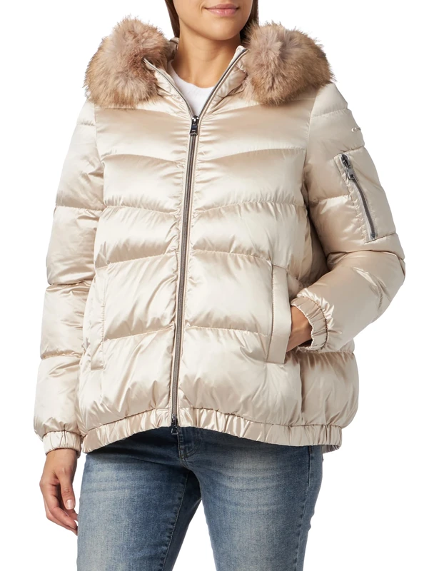 Geox Women's W BACKSIE Jacket, MOONBEAM,