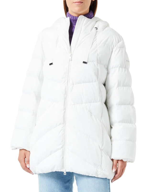 Geox Women's W ANYLLA Jacket, Blanc DE Blanc, 38