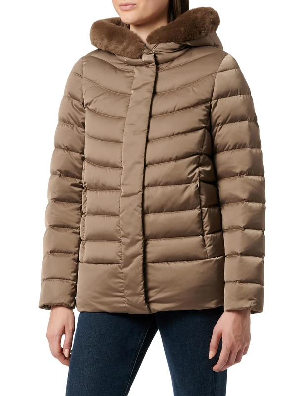 Geox Women's W CHLOO Jacket, Walnut, 46