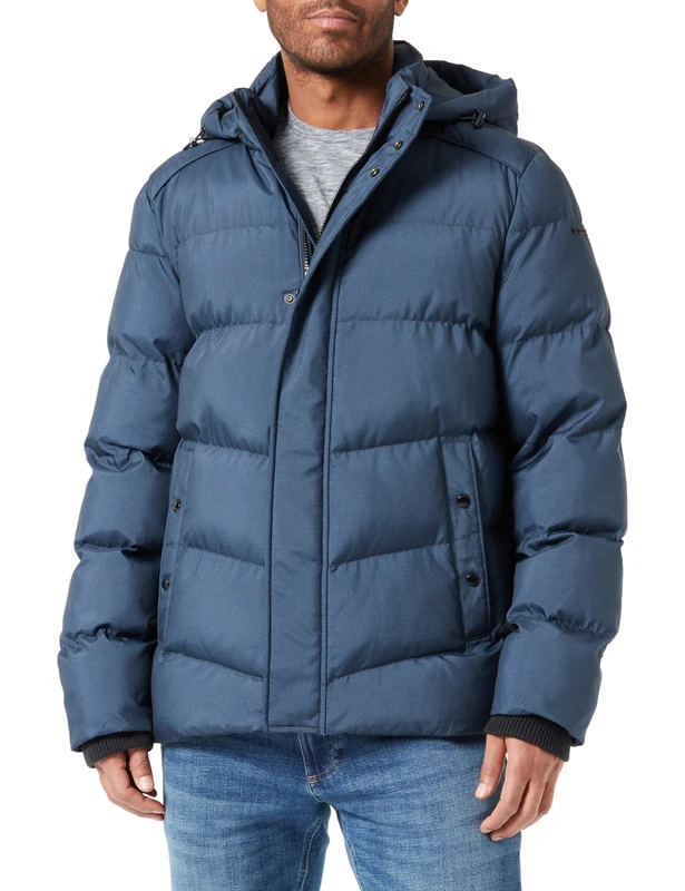 Geox Men's M Sandford Jacket, Black/Vintage Indigo, 38