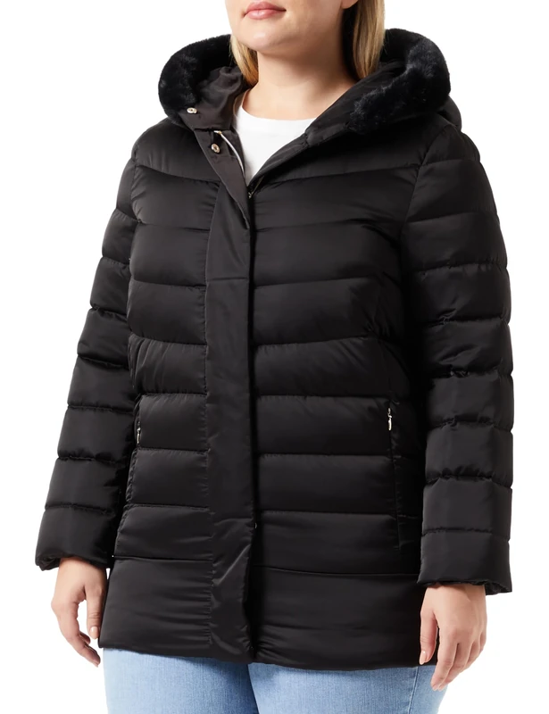 Geox Women's W CHLOO Jacket, Black, 40 EU