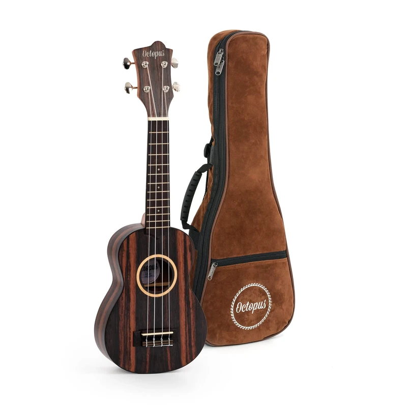 Octopus UK405S ebony soprano ukulele, Chrome/Silver