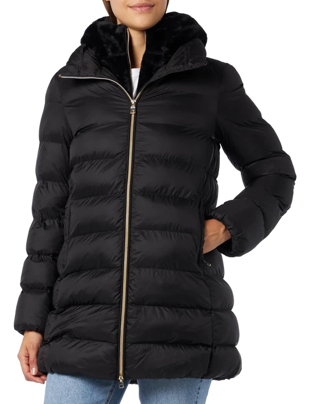 Geox Women's W DESYA Jacket, BLACK/BLACK,