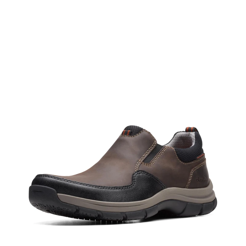 Clarks Men's Walpath Step Loafer, Dark Brown Leather, 8 US