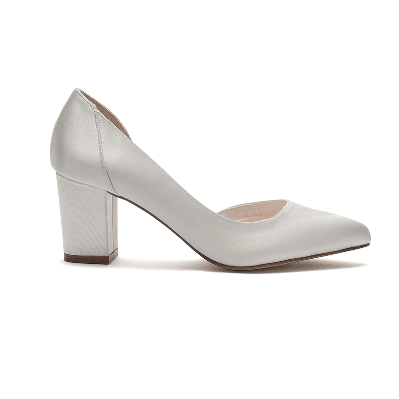 Rainbow Club Harriet Block Heel Bridal Shoes, 5.5 Ivory
