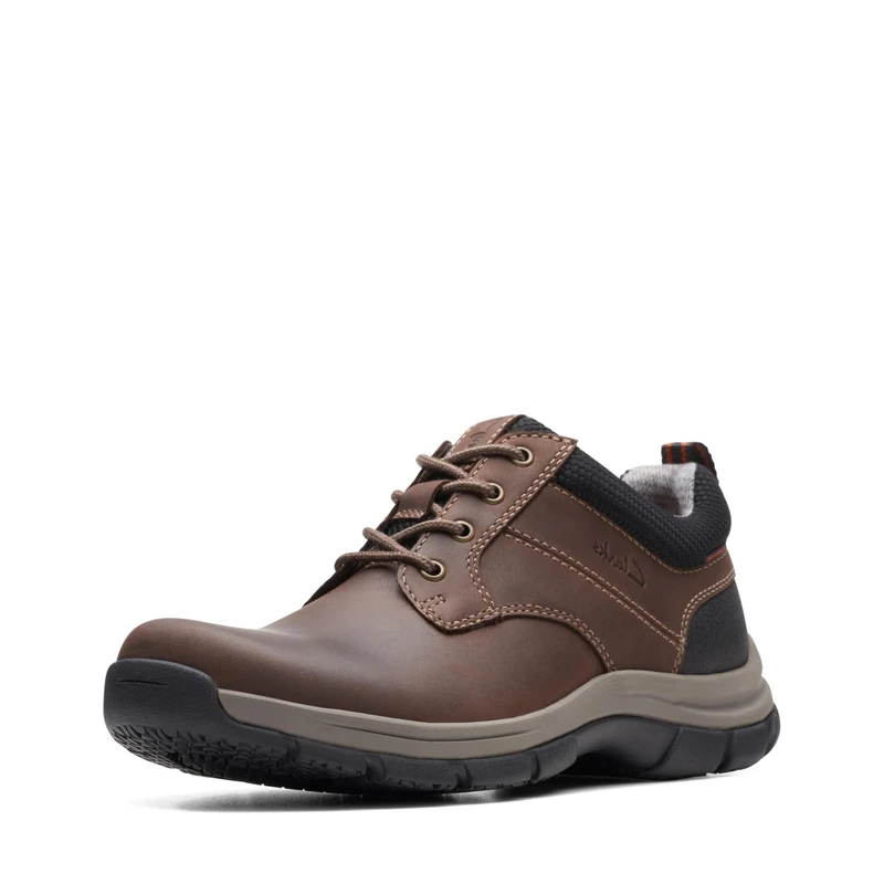 Clarks Men's Walpath Low Oxford, Brown Leather, 12